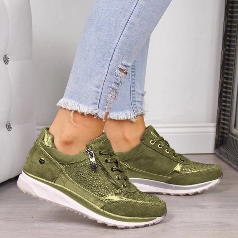 Groene sneakers met rits
