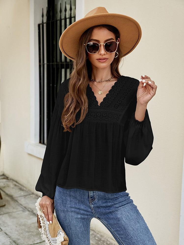 Milia | ELEGANTE V - HALS BLOUSE