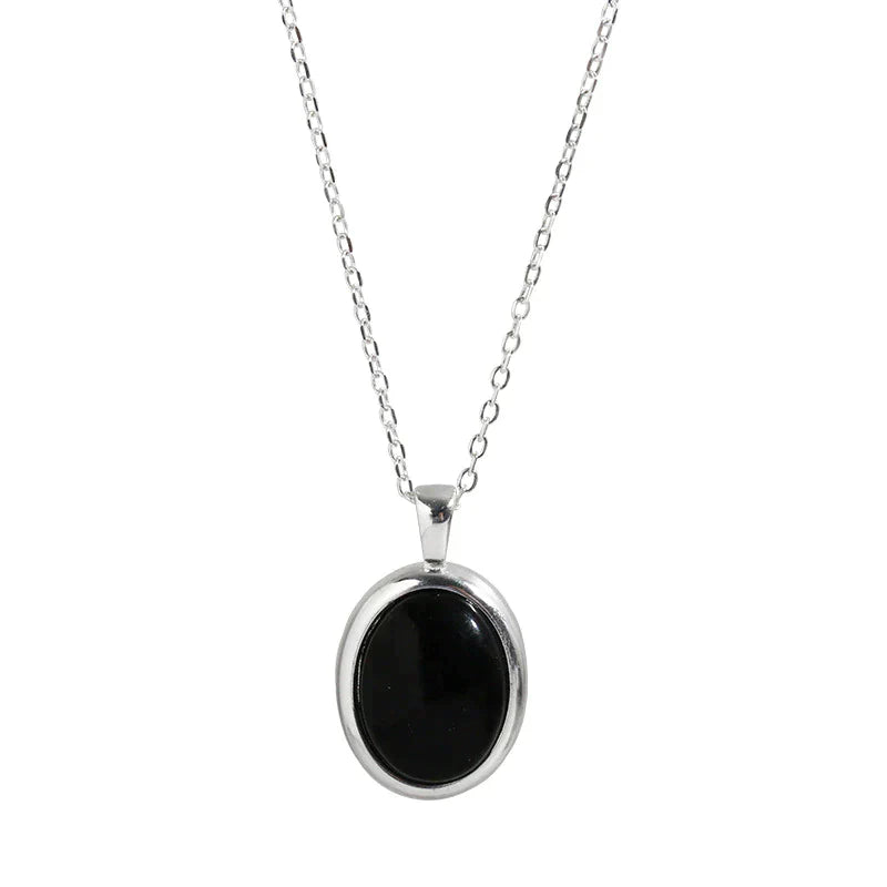 Sarah – Luxe Zwarte Opaal Ketting