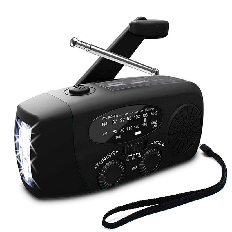 PowerPulse Zelfaangedreven Noodradio – Handopwinder, Solar, Zaklamp & Powerbank – FM/AM Radio