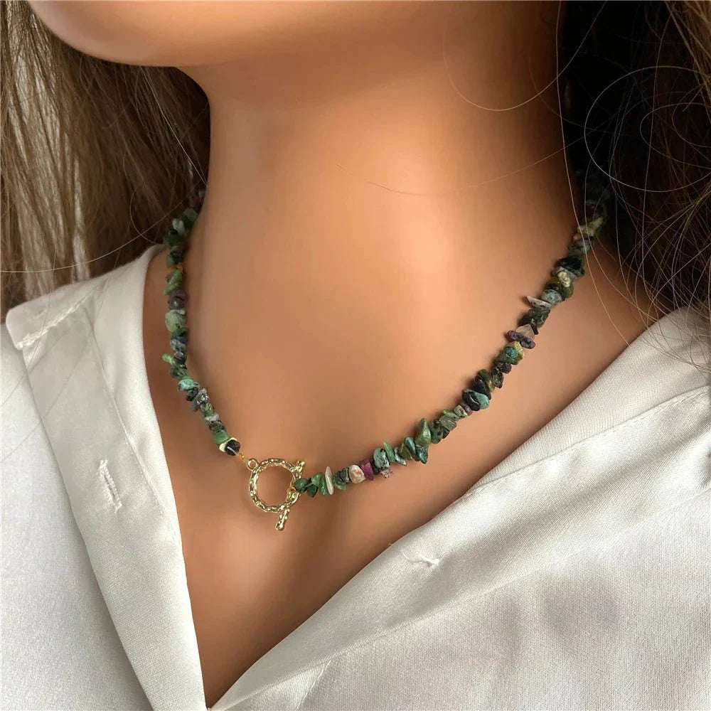 Zenya | Boheemse Ketting met Natuurlijke Halfedelstenen – Heling & Harmonie