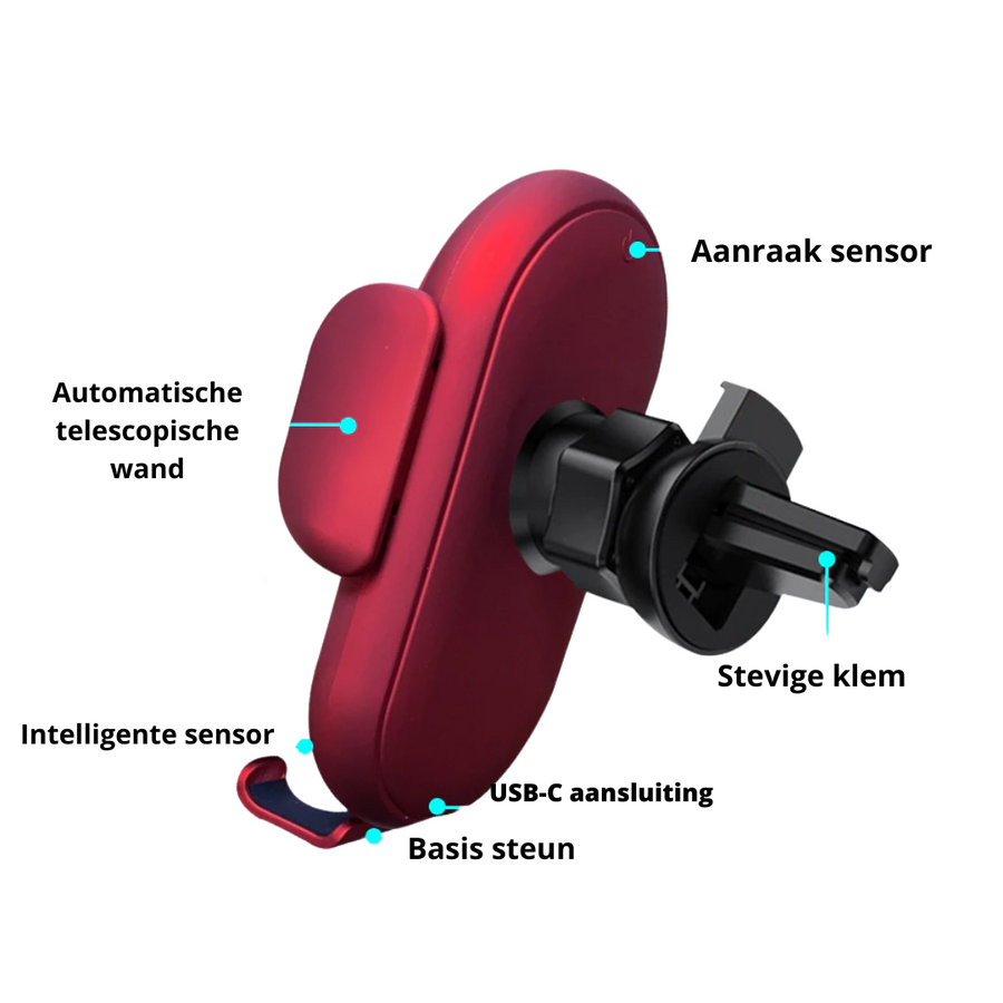 Snelle 2-in 1 Draadloze Oplader houder Voor In de auto - ChargeGo