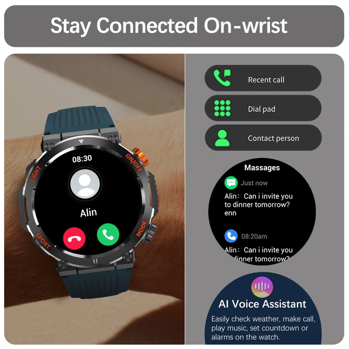 FlexiWatch - Waterdichte Smartwatch met LED-Zaklamp en Slaapmonitor