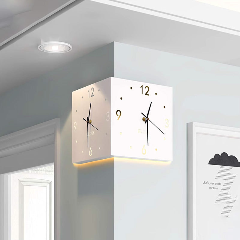 LumiFrame Moderne Dubbele Klok Hoekprofiel met LED-verlichting