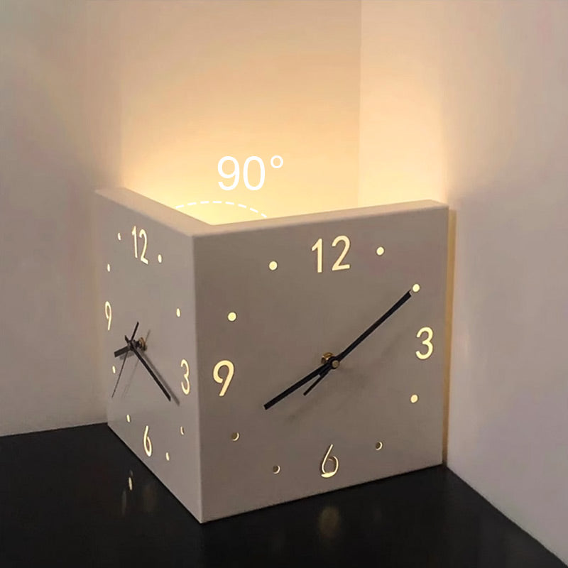 LumiFrame Moderne Dubbele Klok Hoekprofiel met LED-verlichting