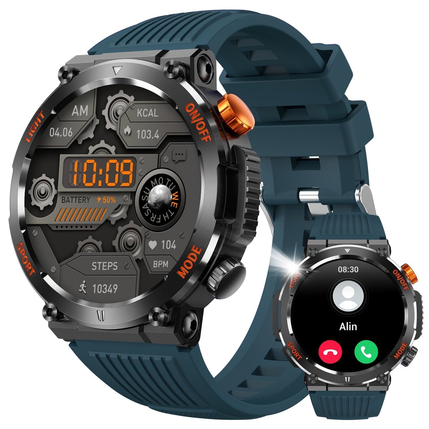 FlexiWatch - Waterdichte Smartwatch met LED-Zaklamp en Slaapmonitor