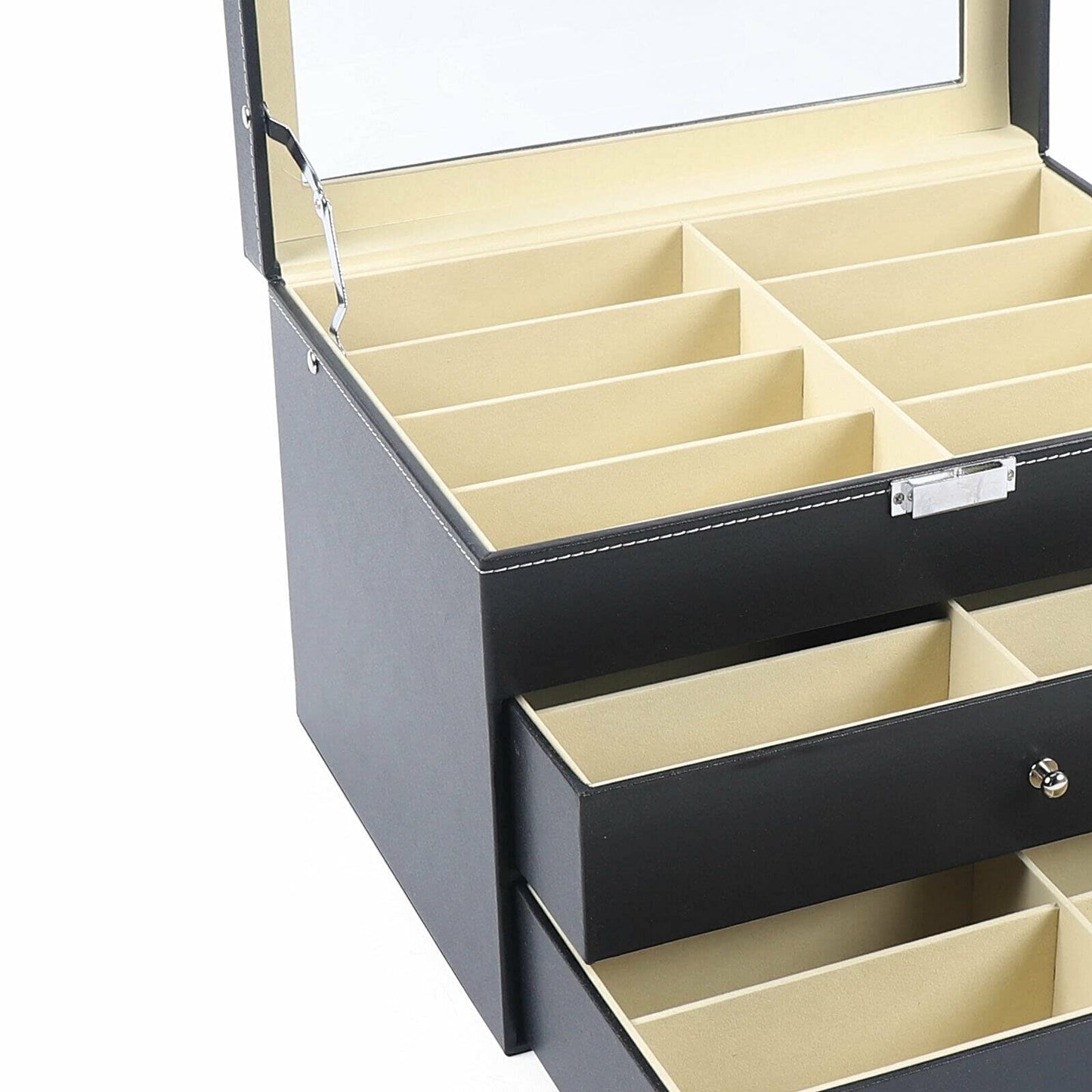 VistaBox Opbergdoos – Elegante 3-Laagse Ontwerp met Transparante Vakken