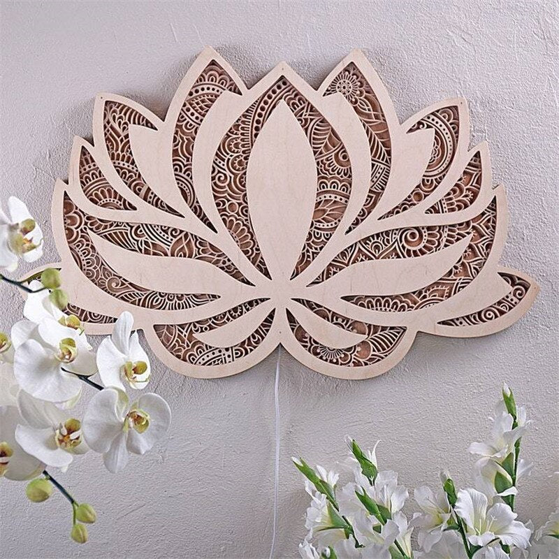 Lotus Zen Mandala Wandlamp voor een Vredige Sfeer