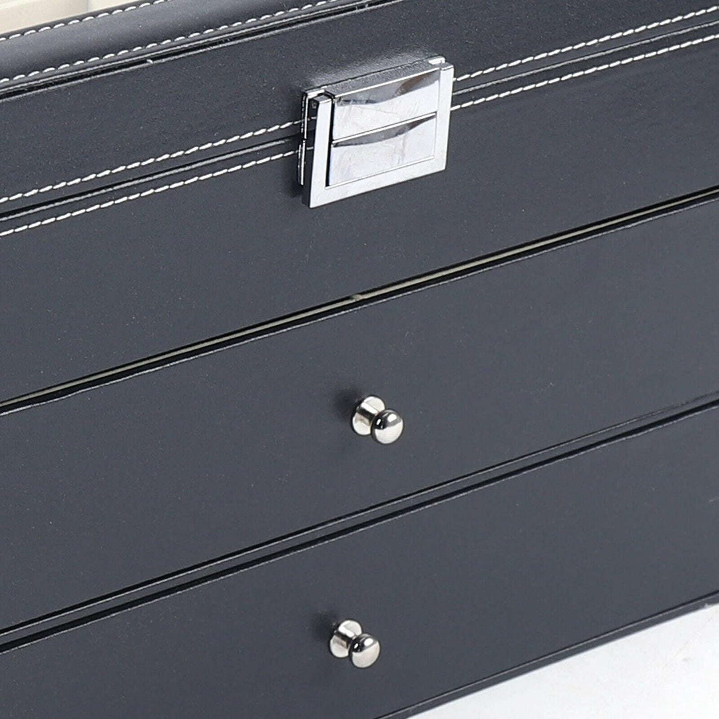 VistaBox Opbergdoos – Elegante 3-Laagse Ontwerp met Transparante Vakken