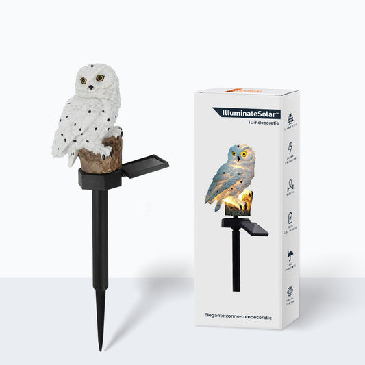 SolarOwl - Elegante Zonne-energie Lantaarn  Uil voor Buiten