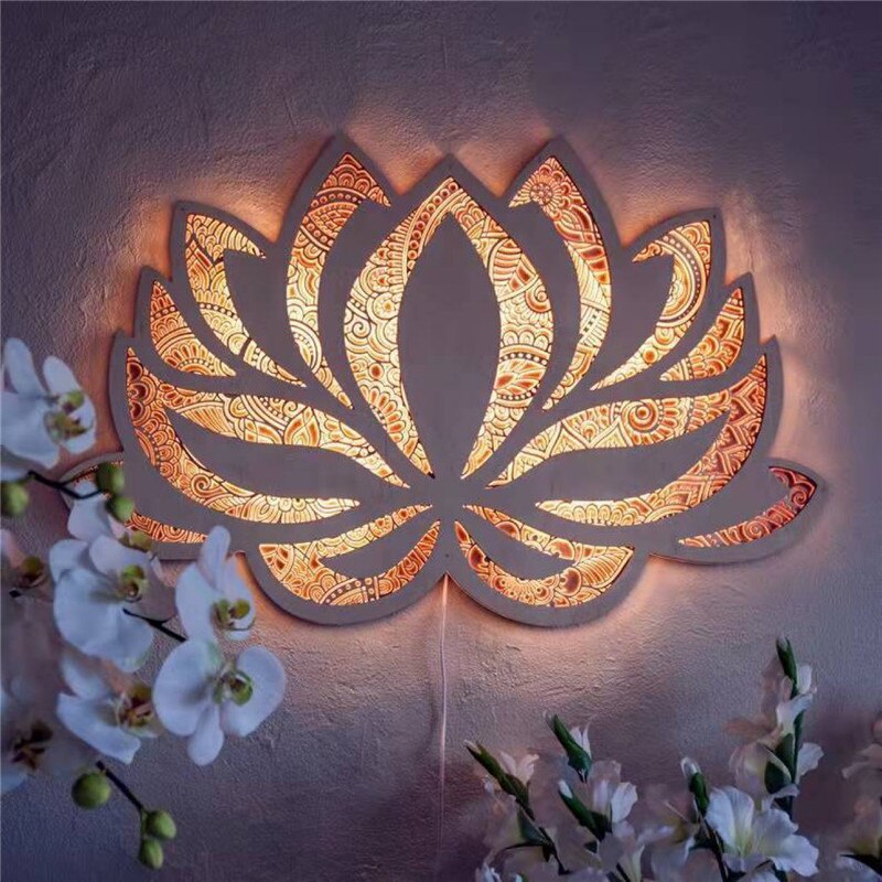 Lotus Zen Mandala Wandlamp voor een Vredige Sfeer