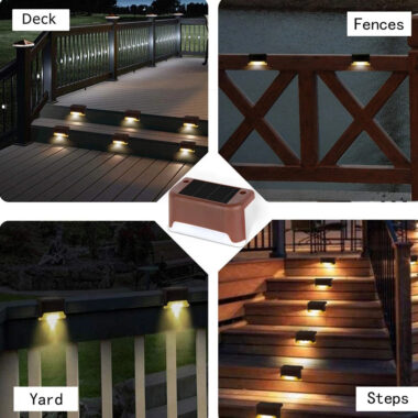 VerdeLight LED Lampen – 4 Stuks Sfeervolle Tuinverlichting op Zonne-energie, IP44 Waterdicht, Diverse Kleuren voor Buiten en Trappen