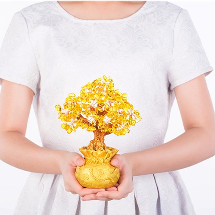 Zonara - Citrien Geldboom Edelsteen Ornament - Stimuleren van welvaart en positieve energie