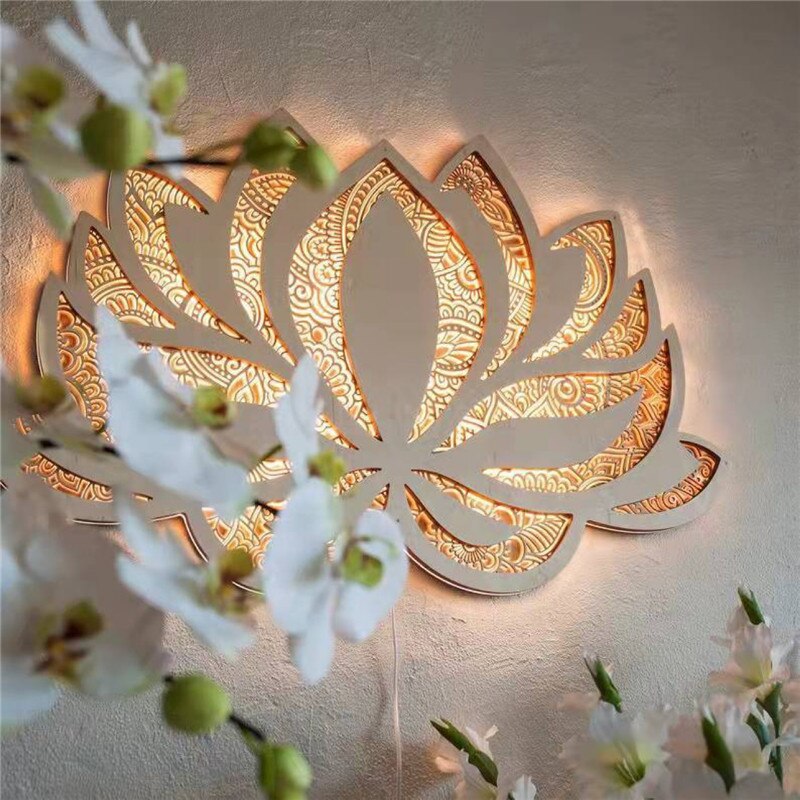 Lotus Zen Mandala Wandlamp voor een Vredige Sfeer