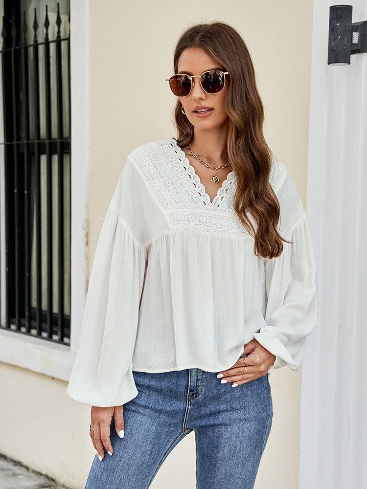 Milia | ELEGANTE V - HALS BLOUSE