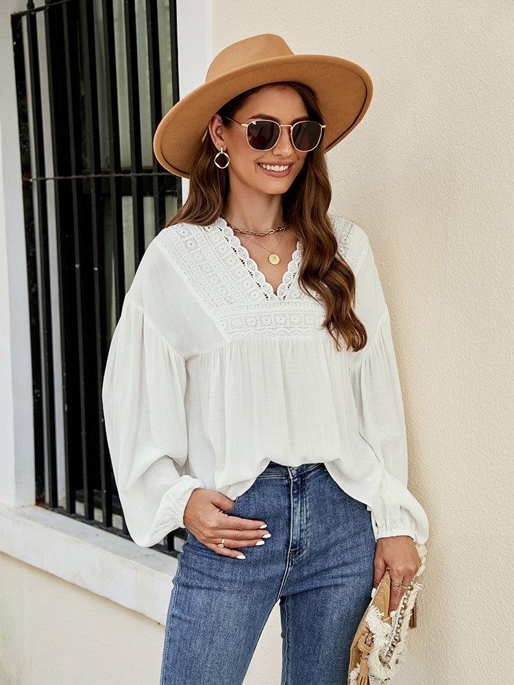 Milia | ELEGANTE V - HALS BLOUSE