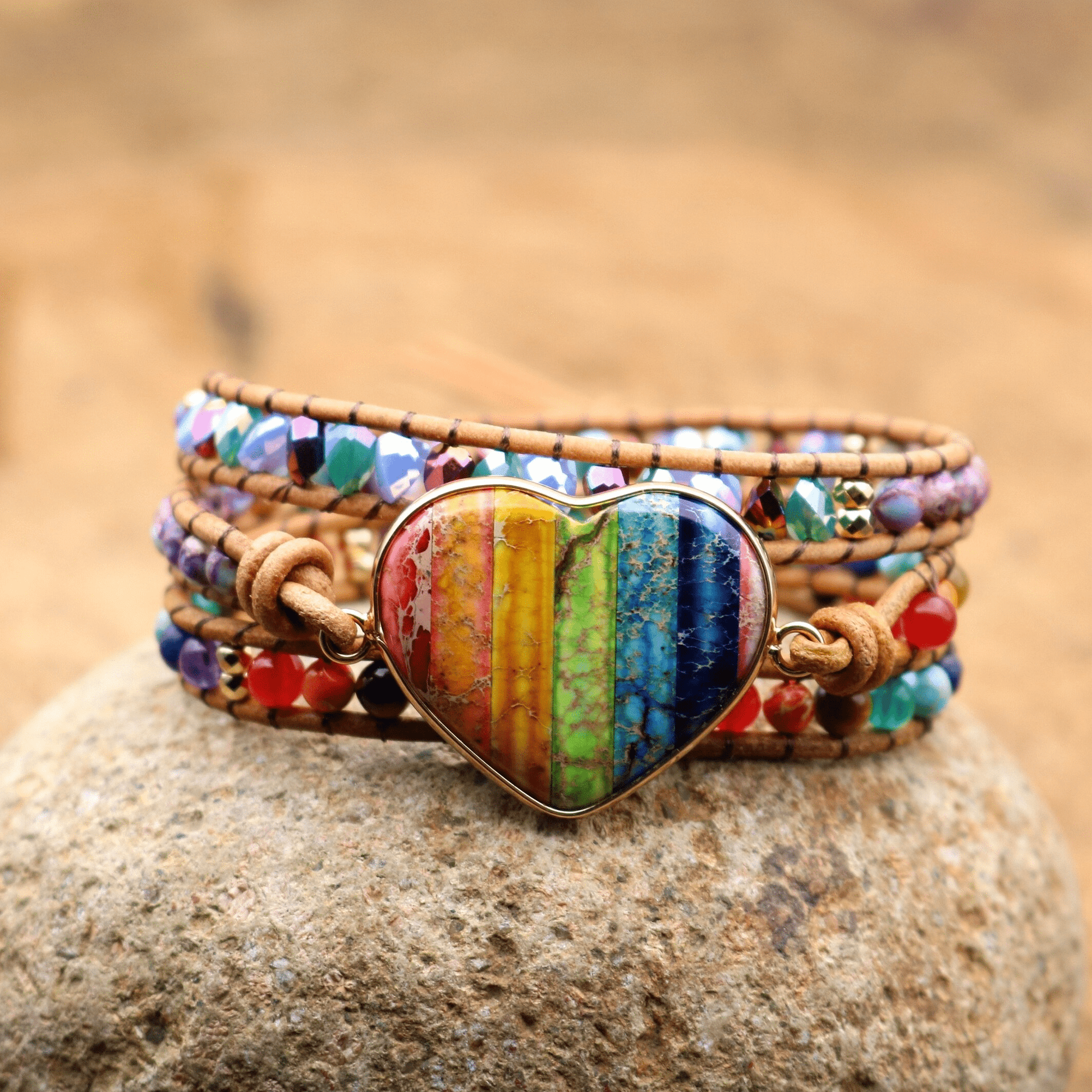 LunaViva Boho Chakra Hart Armband
