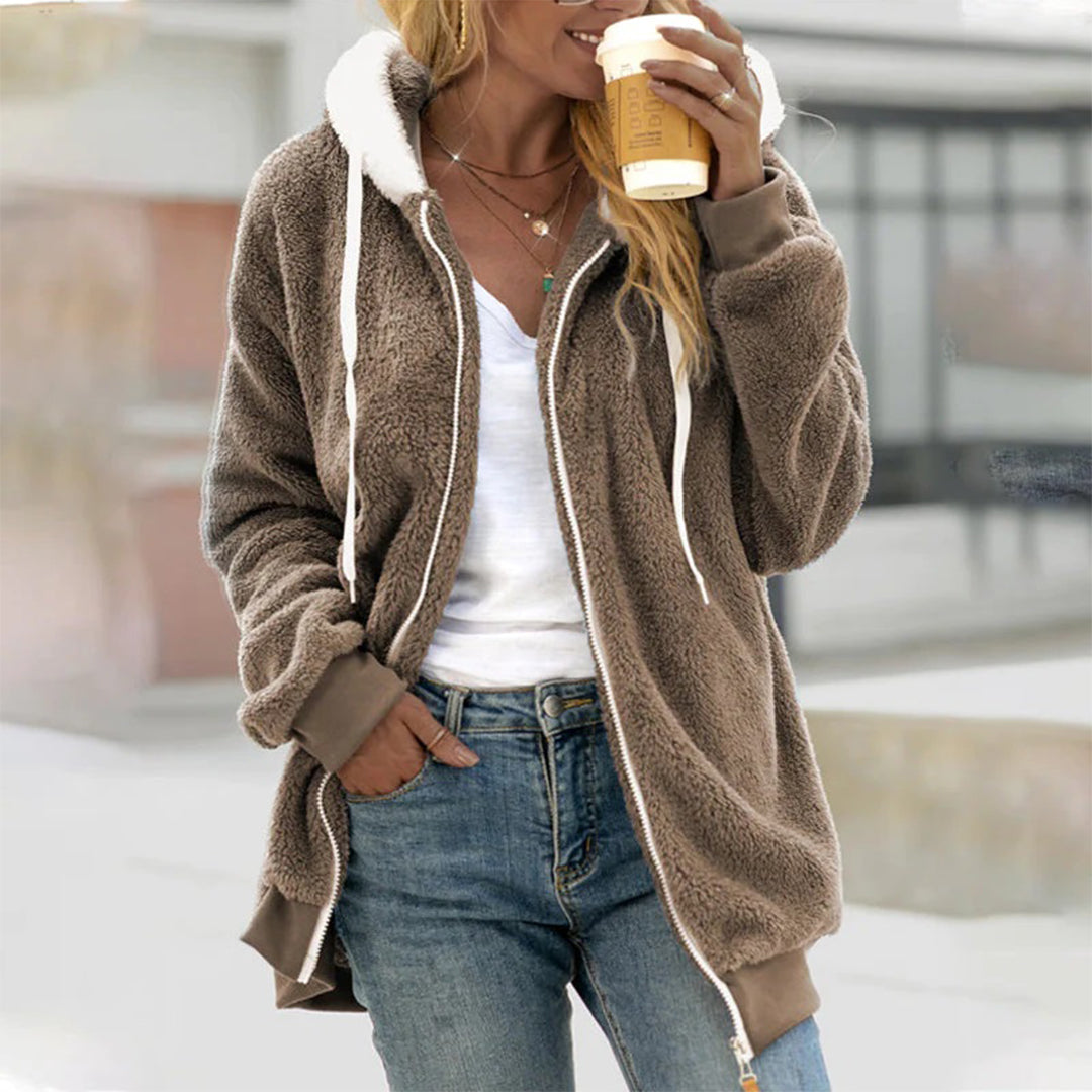 Ina - Warm En Stijlvol Teddy Vest Met Capuchon - Perfect voor de winter
