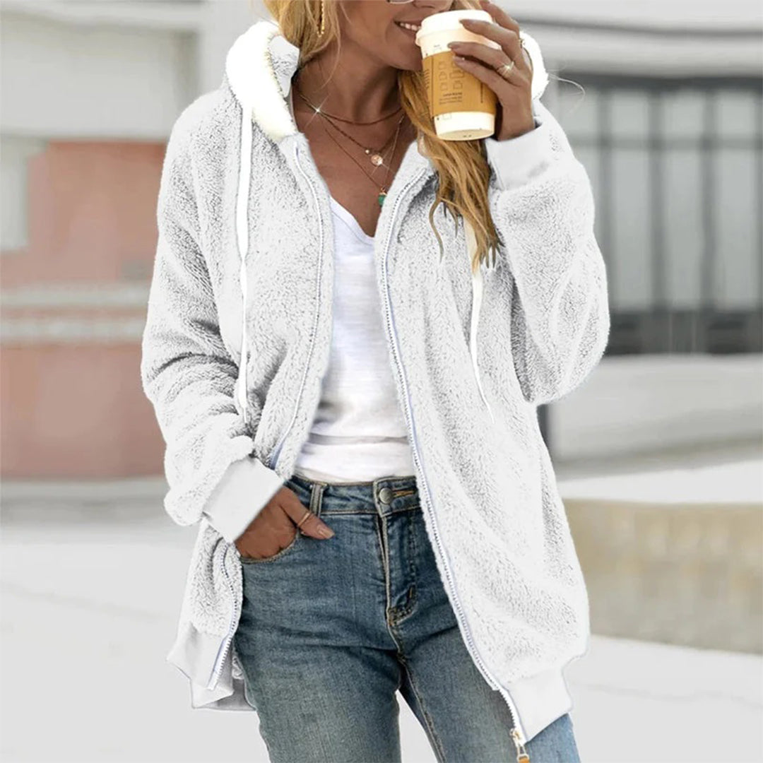 Ina - Warm En Stijlvol Teddy Vest Met Capuchon - Perfect voor de winter