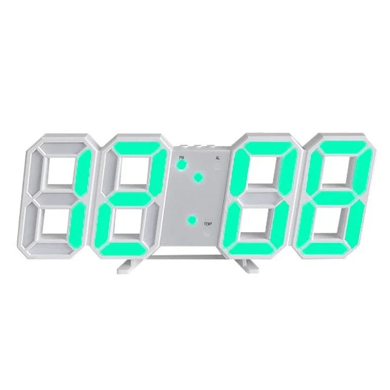 ChronoGlow 3D LED Wandklok – Digitale Klok met Instelbare Verlichting