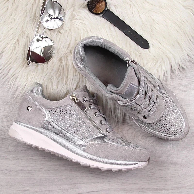 Grijze sneakers met rits