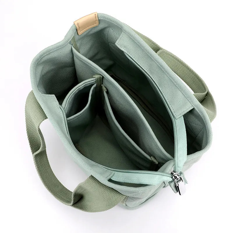 schoudertas canvas groen