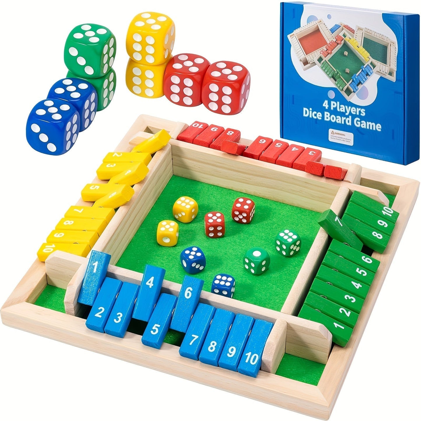 Shut The Box Spel, Houten Bord Dobbelspel