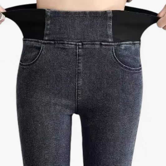 Zwart grijze stretchy broek