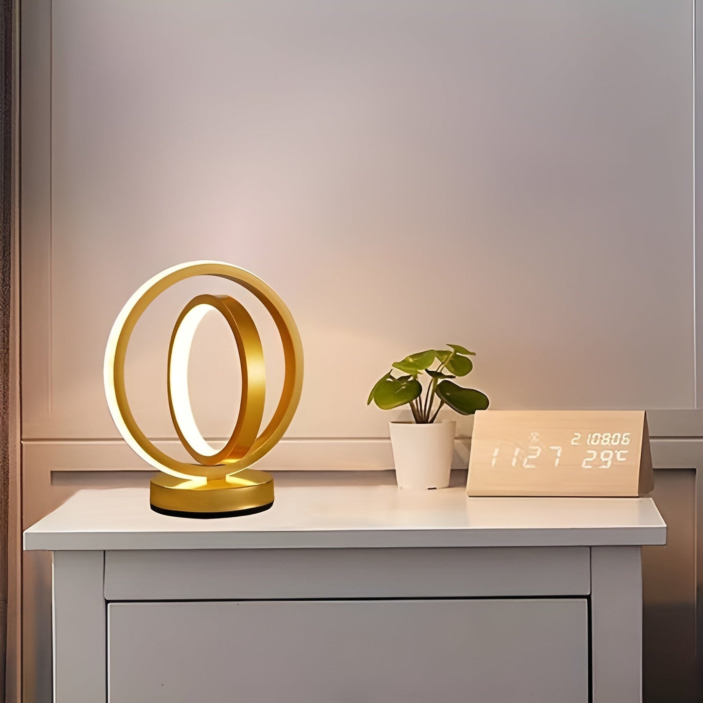 AuraLite Moderne Dimbare Tafellamp - Stijlvol Metaal Design met USB