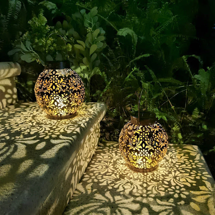 FloralGlow - Solarlamp met Bloemenpatroon