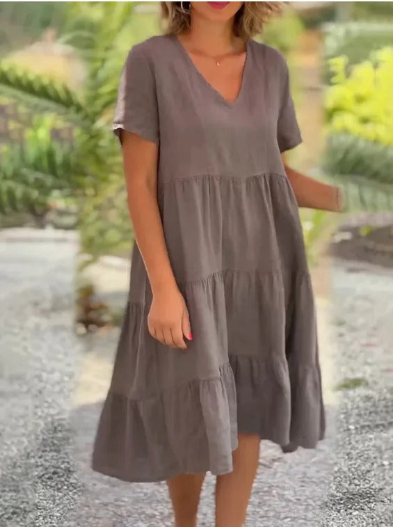 Zomerjurk A-lijn beige Liset