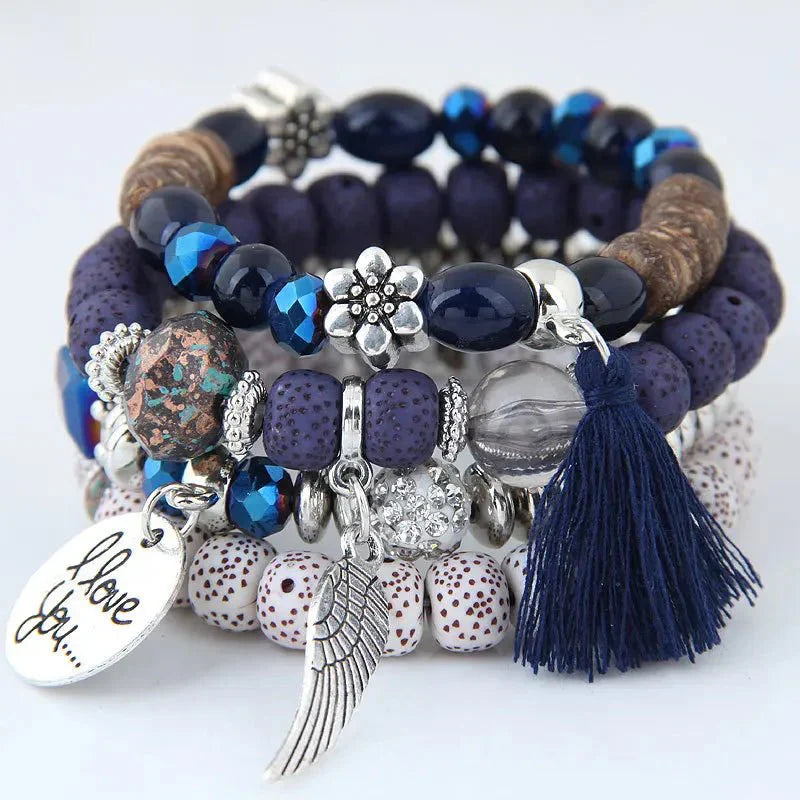 Zensari -  Handgemaakte Bohemian Wrap Armband met Kralen