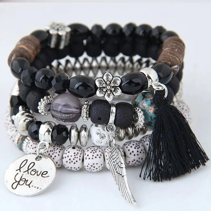 Zensari -  Handgemaakte Bohemian Wrap Armband met Kralen