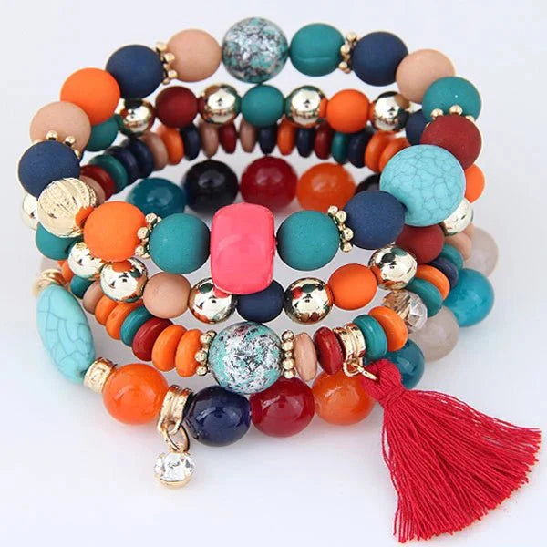 Zensari -  Handgemaakte Bohemian Wrap Armband met Kralen
