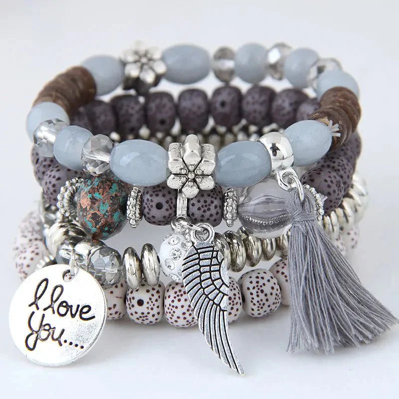 Zensari -  Handgemaakte Bohemian Wrap Armband met Kralen