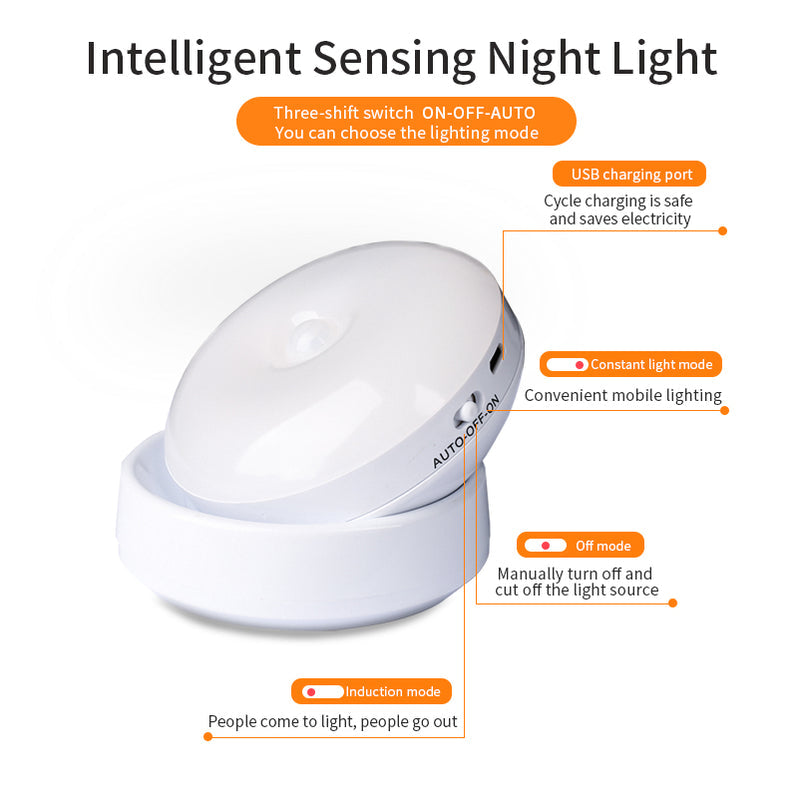 LunaGlow – Draadloze Nachtlamp met Bewegingssensor en Automatische Uitschakeling