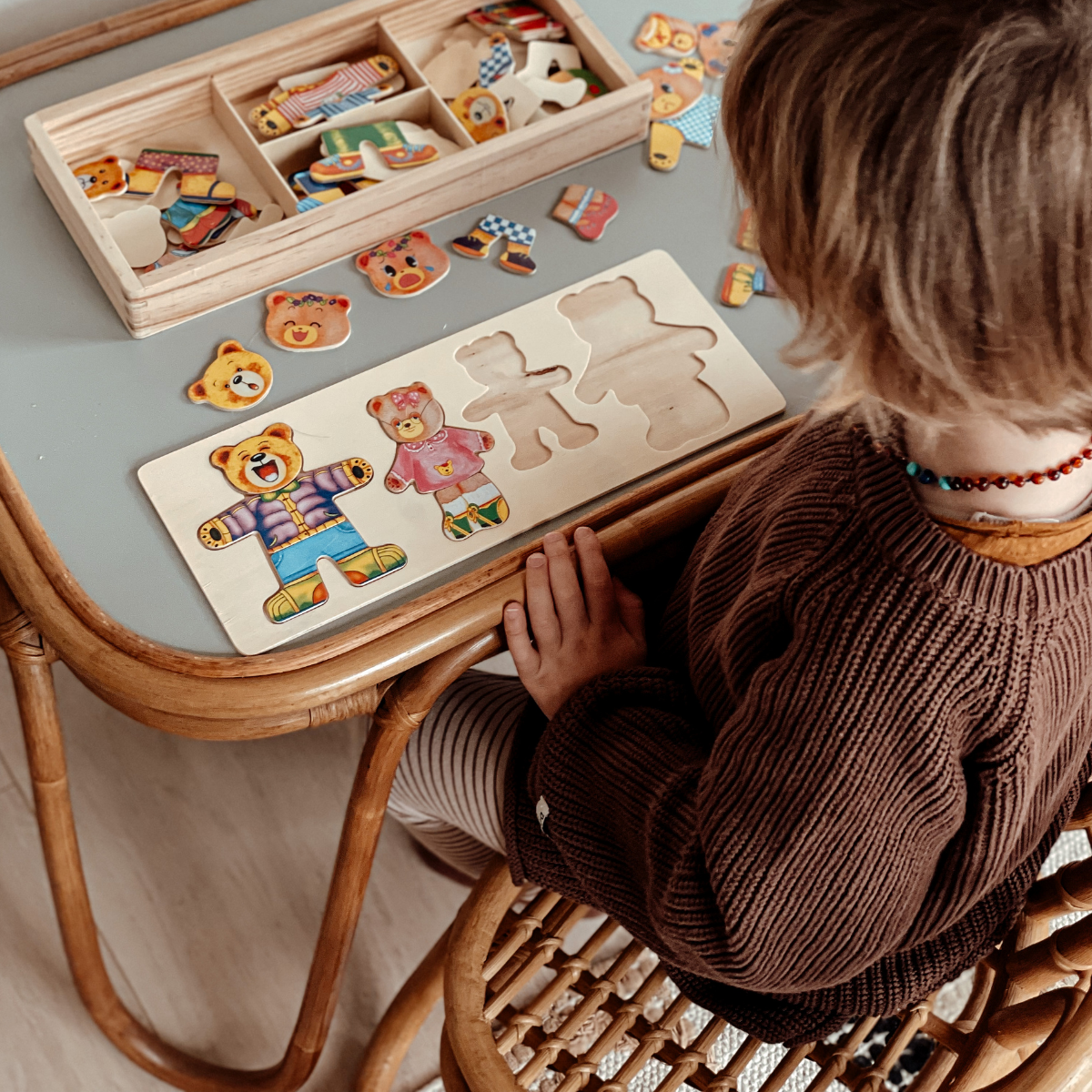 houten aankleed puzzel