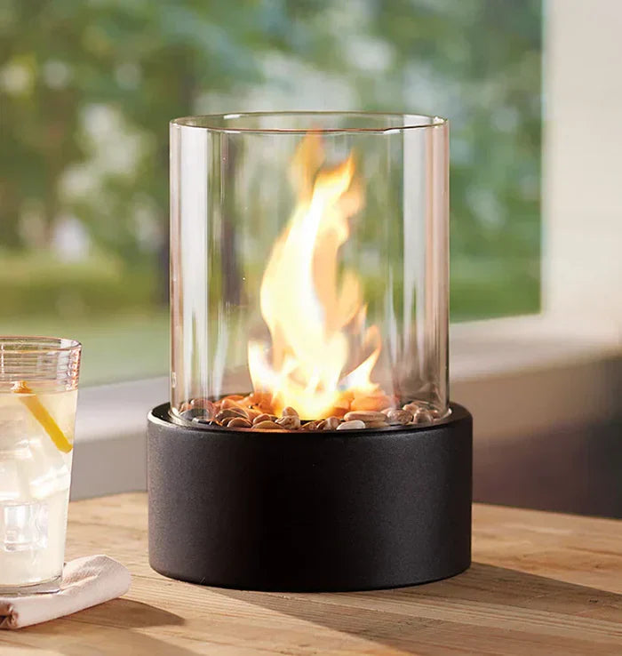 FlameLuxe – Elegante, draagbare tafelvuur lantaarn voor een warme en sfeervolle ambiance