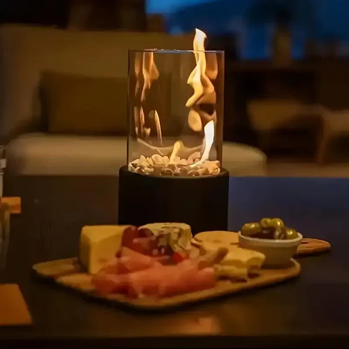 FlameLuxe – Elegante, draagbare tafelvuur lantaarn voor een warme en sfeervolle ambiance