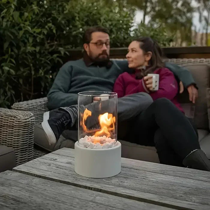 FlameLuxe – Elegante, draagbare tafelvuur lantaarn voor een warme en sfeervolle ambiance
