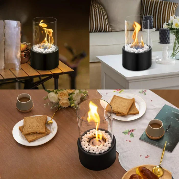 FlameLuxe – Elegante, draagbare tafelvuur lantaarn voor een warme en sfeervolle ambiance