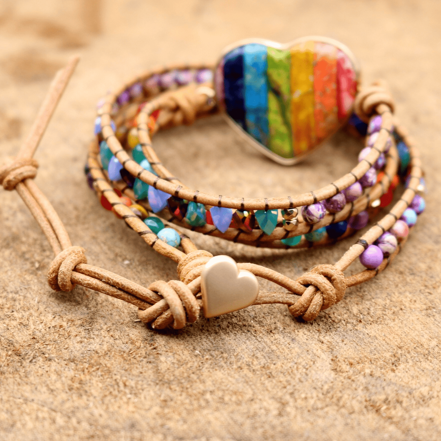 LunaViva Boho Chakra Hart Armband
