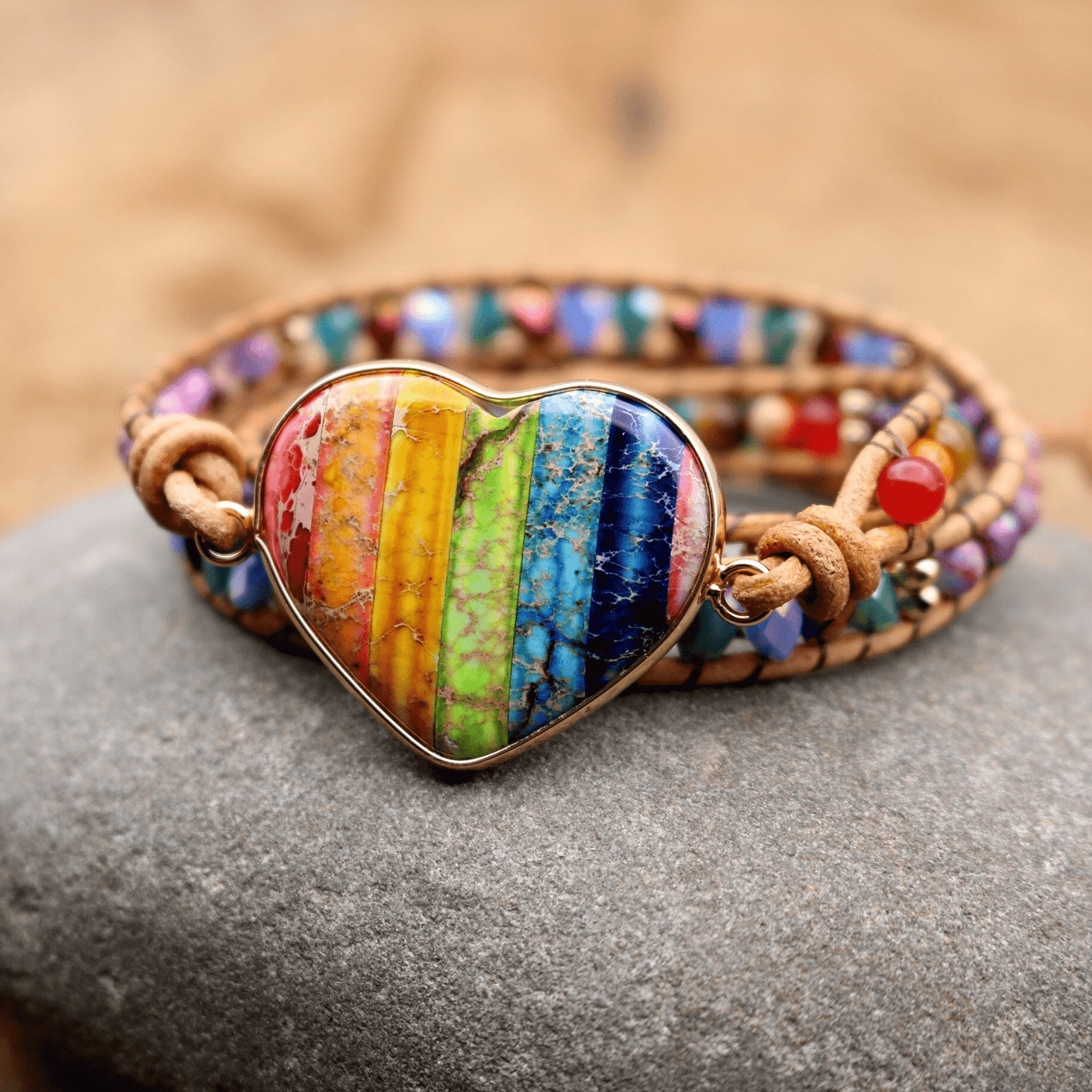 LunaViva Boho Chakra Hart Armband