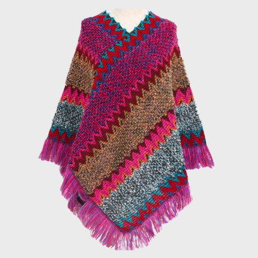 Isara – Elegante Boho Poncho voor Dames