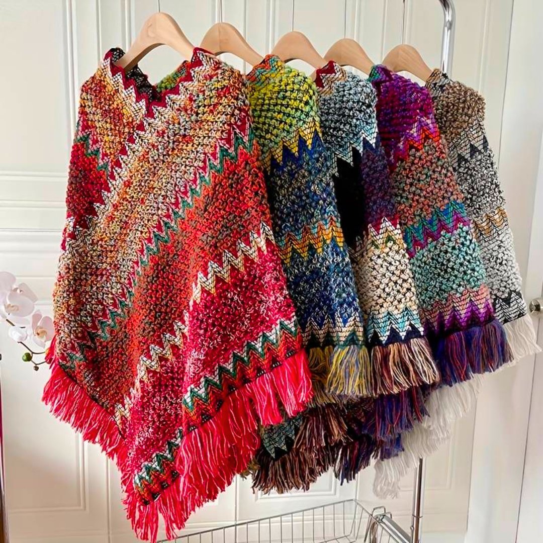 Isara – Elegante Boho Poncho voor Dames