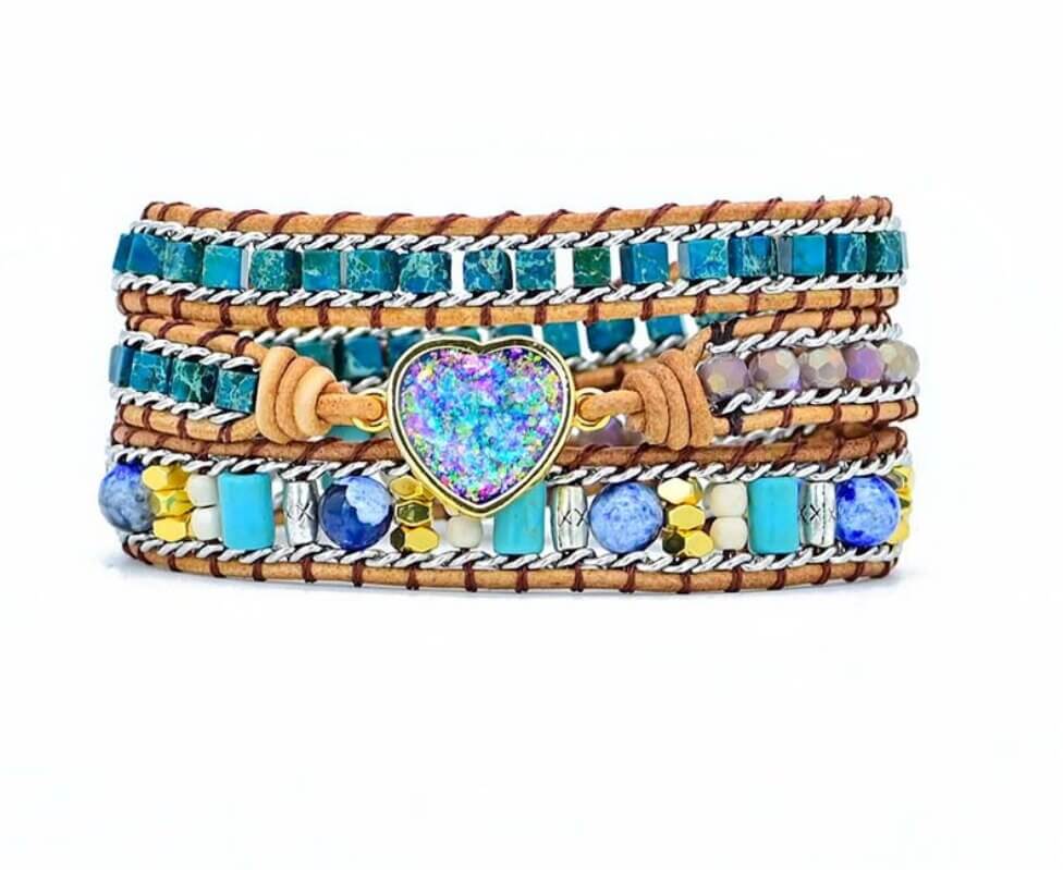 Opaline Bliss – Wikkelarmband met Hart van Opaal