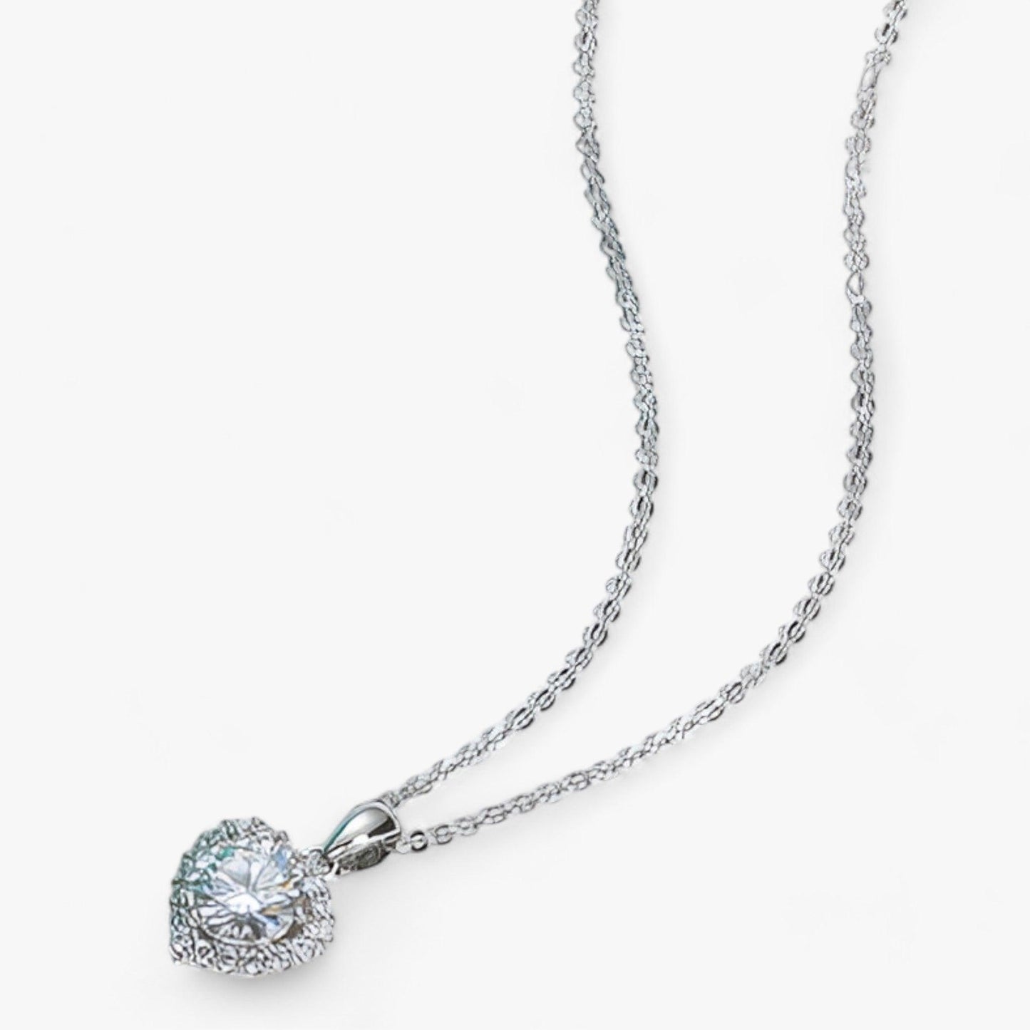 LunaLove Ketting - Luxe Moissanite Hartvormige Hanger Ketting