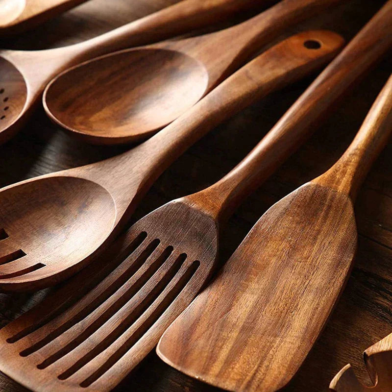 NatureTeak Collection - Teakhouten servies set | Yobi