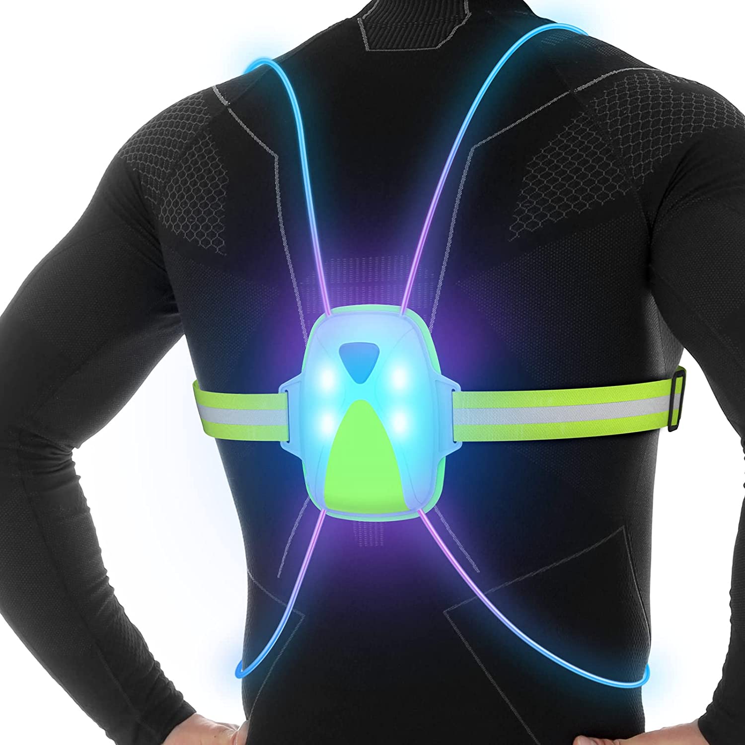 verlicht veiligheidsvest lopen